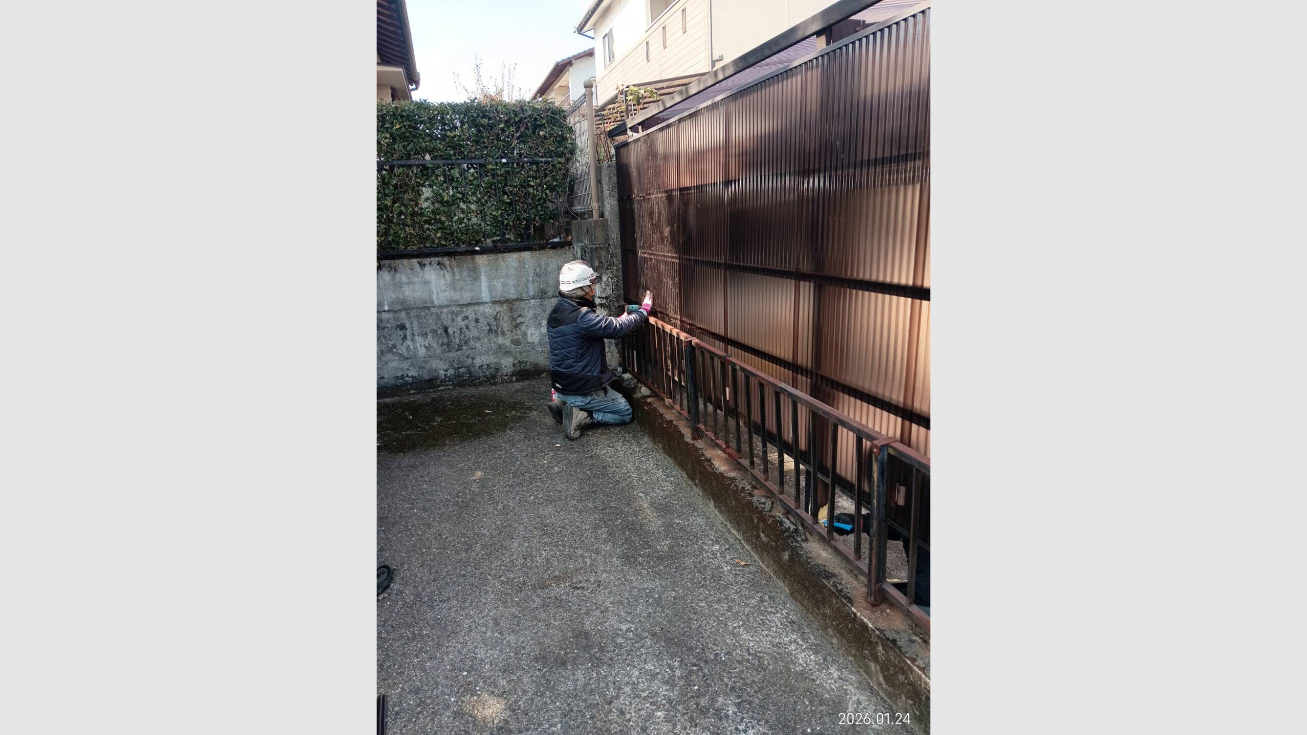 カーポートの波板貼り替え・柱補強工事